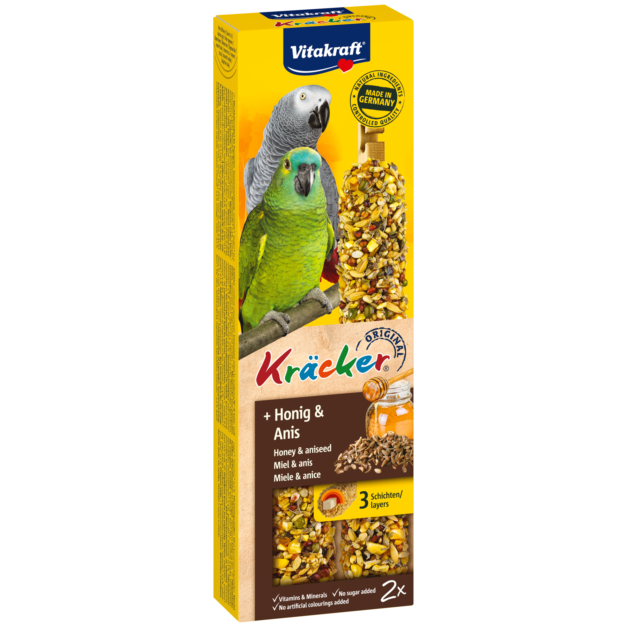 Vitakraft African Kräcker mit Honig-Anis für Papageien 2x90g