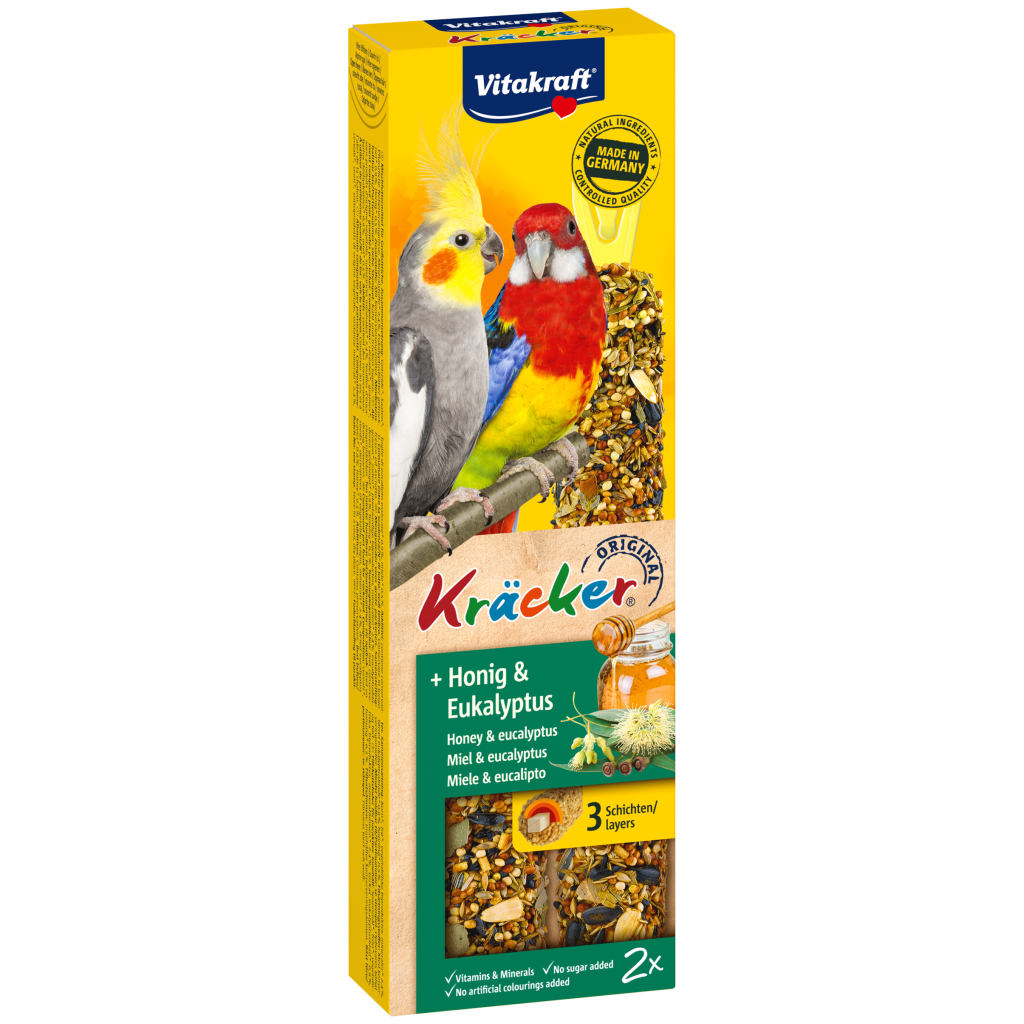 Vitakraft Australian Kräcker mit Honig-Eukalyptus für Großsittiche 2x90g