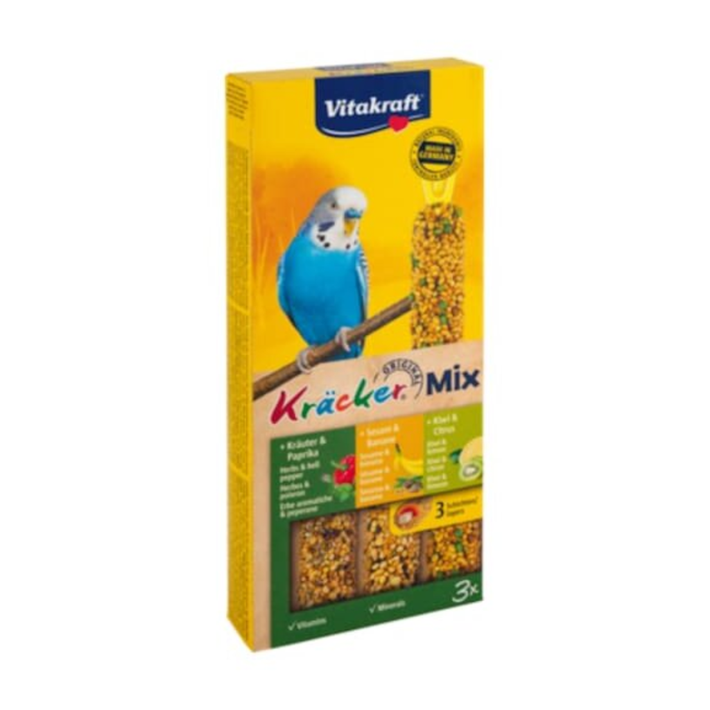 Vitakraft Kräcker Trio Banane/Kräuter/Kiwi für Sittiche 3ST 90g