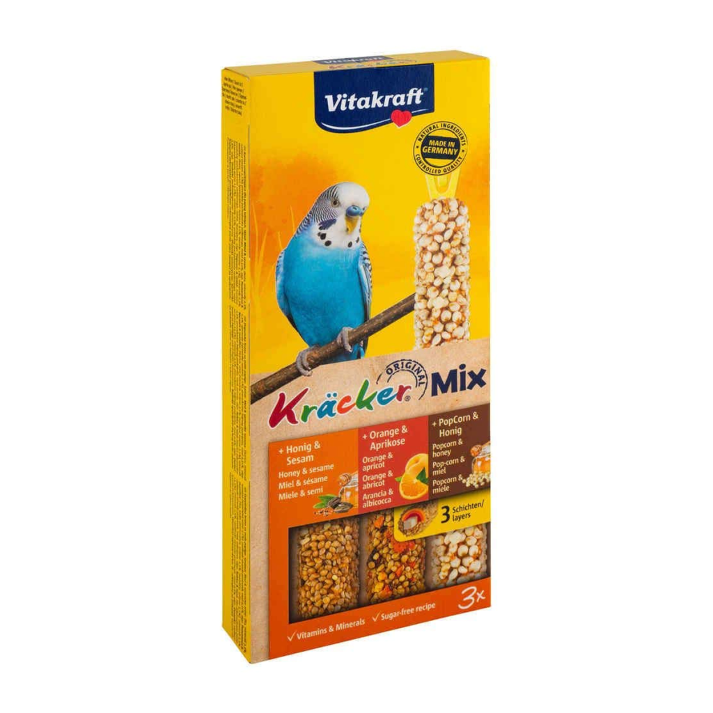 Vitakraft Kräcker Combi Honig/Orange/PopCorn für Sittiche 3ST 80g