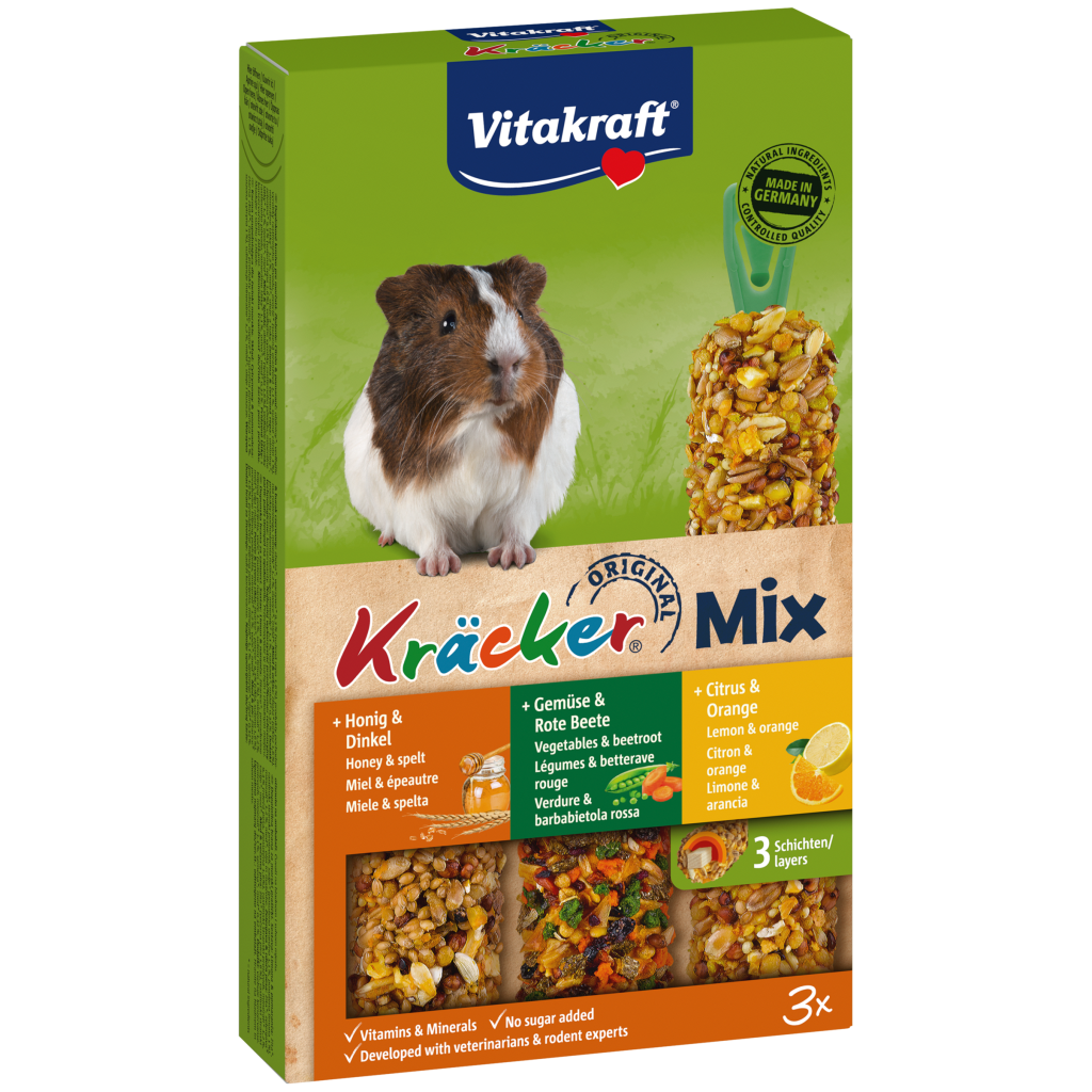 Vitakraft Kräcker Combi Honig/Gemüse/Citrus für Meerschweinchen 3x56g