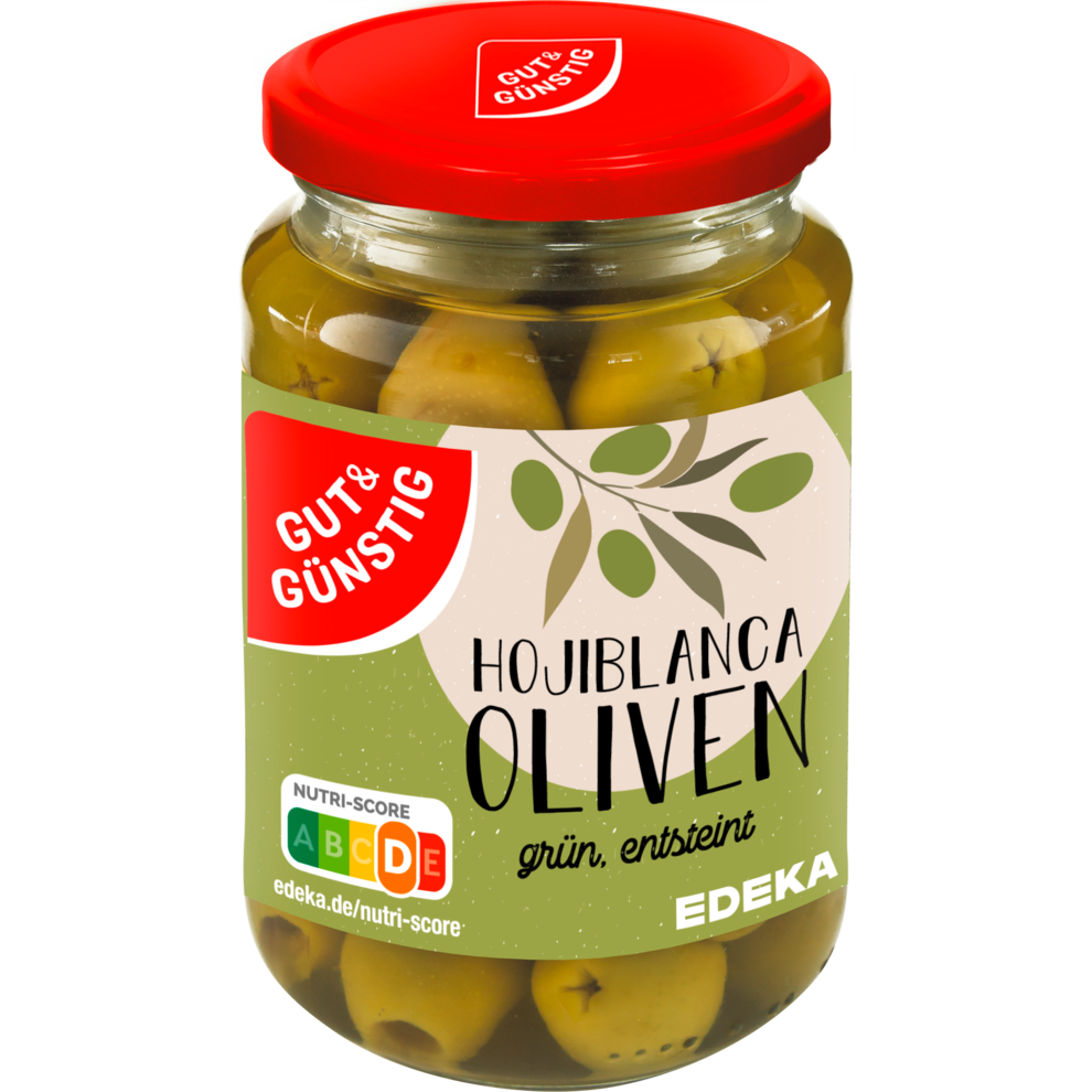 GUT&GÜNSTIG Оливки зелёный без косточек 340g