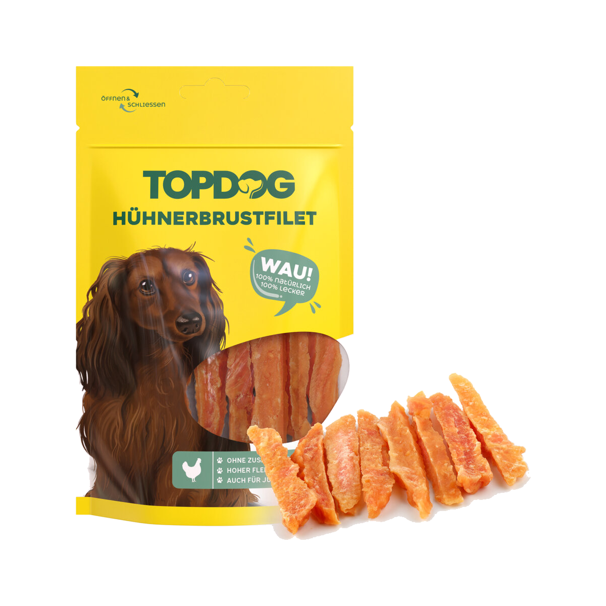 Top Dog Hähnchenbrustfilet in Streifen 80g