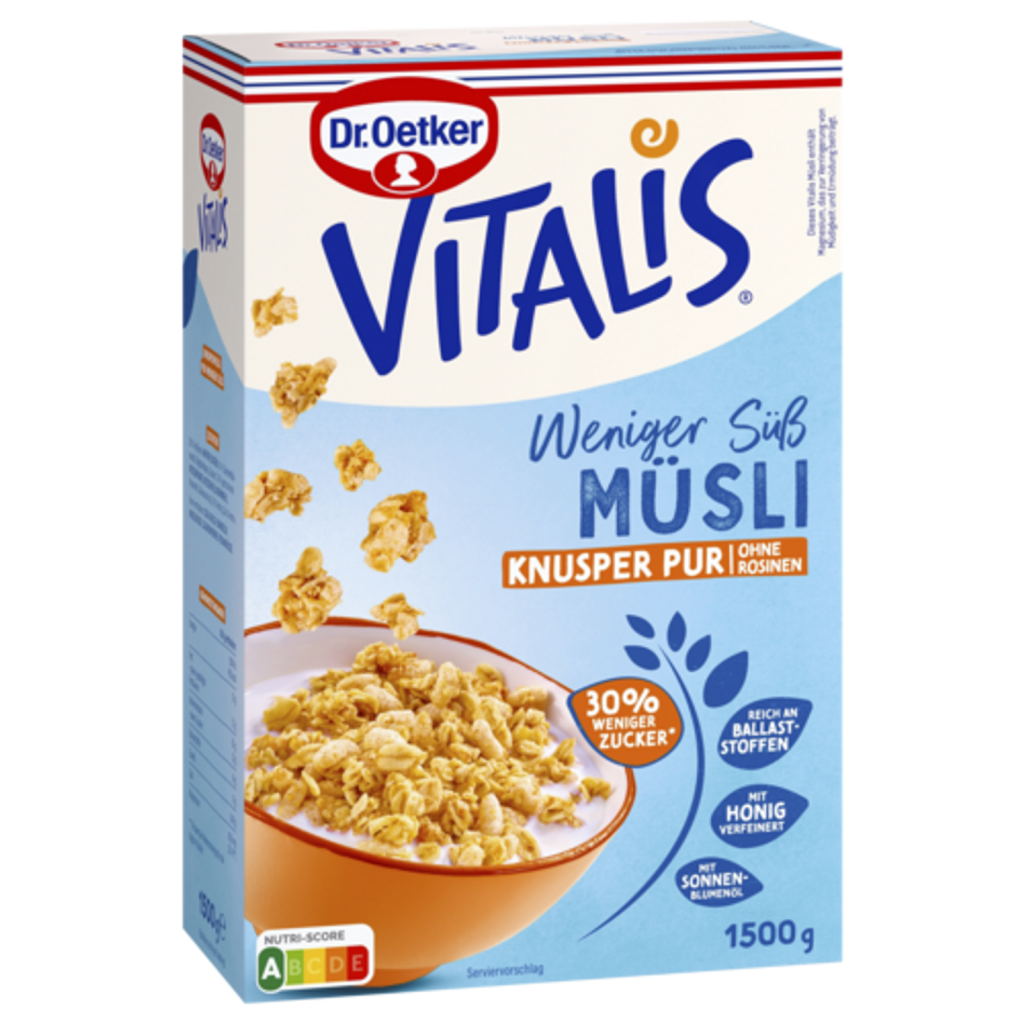 Dr.Oetker Vitalis мюсли хрустящий чистый меньше сладкий 1,5kg