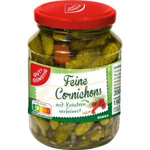 GUT&GÜNSTIG Cornichons mit Kräutern 350g