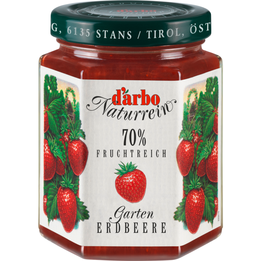 Darbo Naturrein Fruchtreich Konfitüre Erdbeere 200g