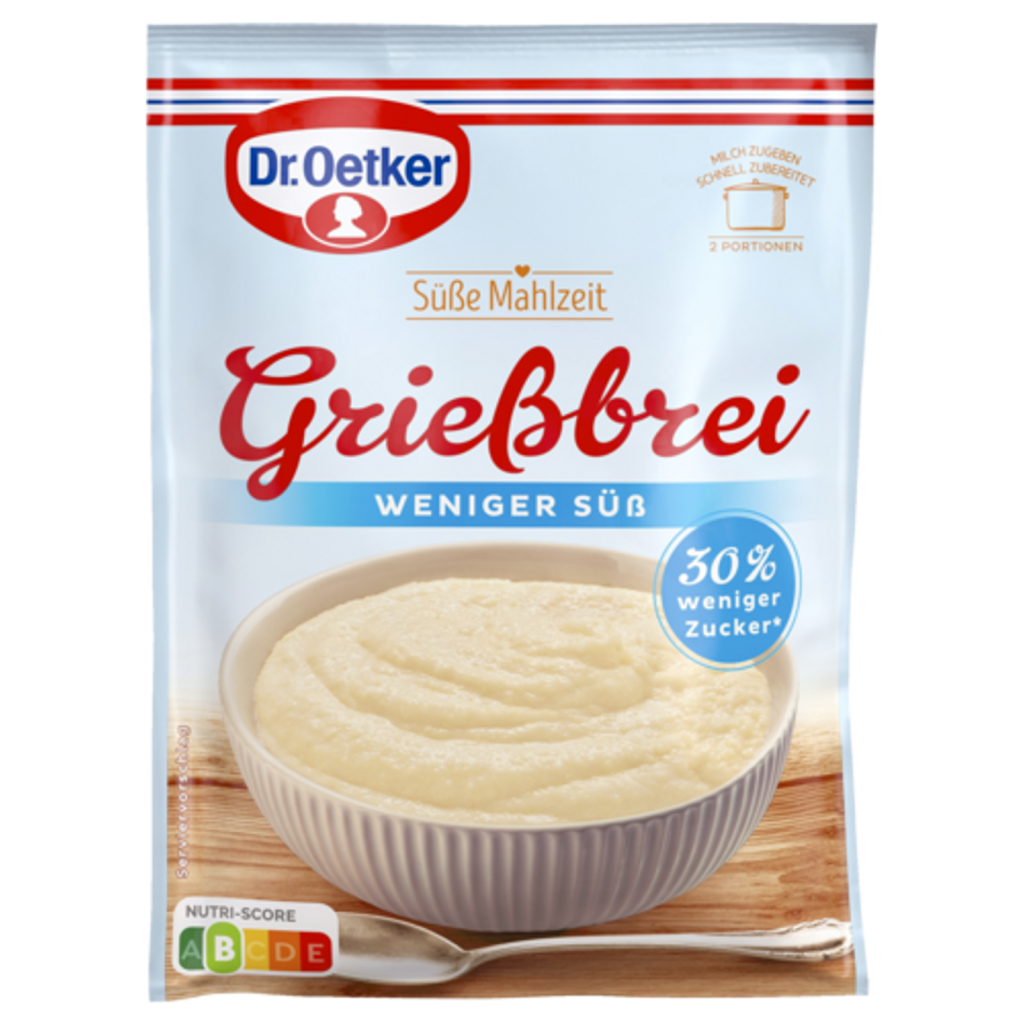 Dr.Oetker Grießbrei weniger süß für 500ml 76g