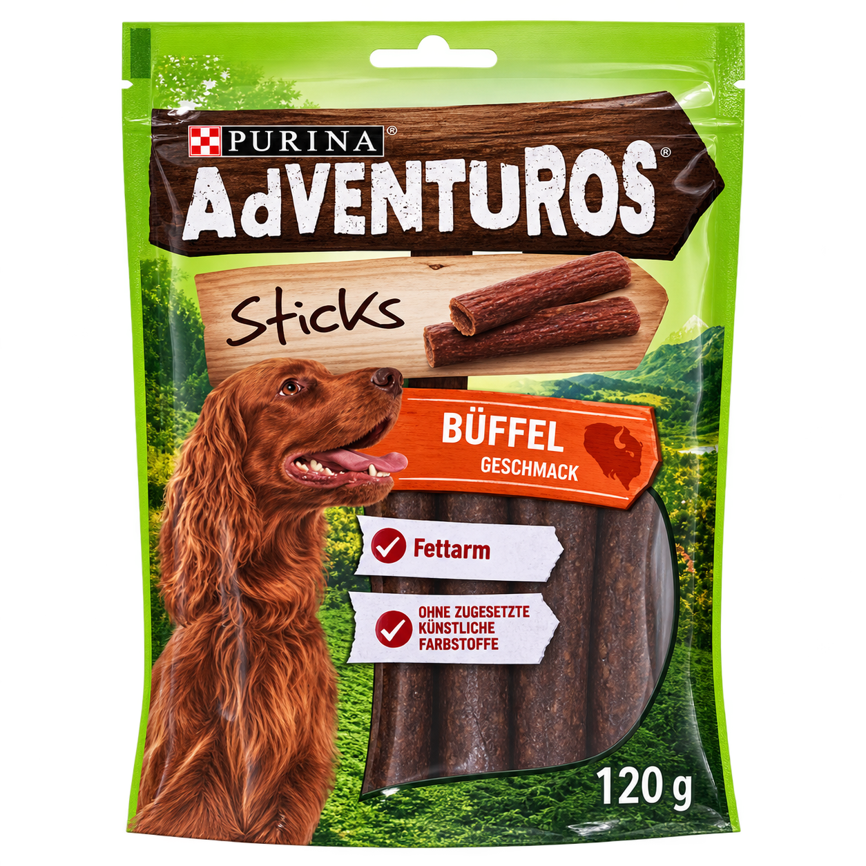 Adventuros Sticks mit wildem Büffelgeschmack 120g