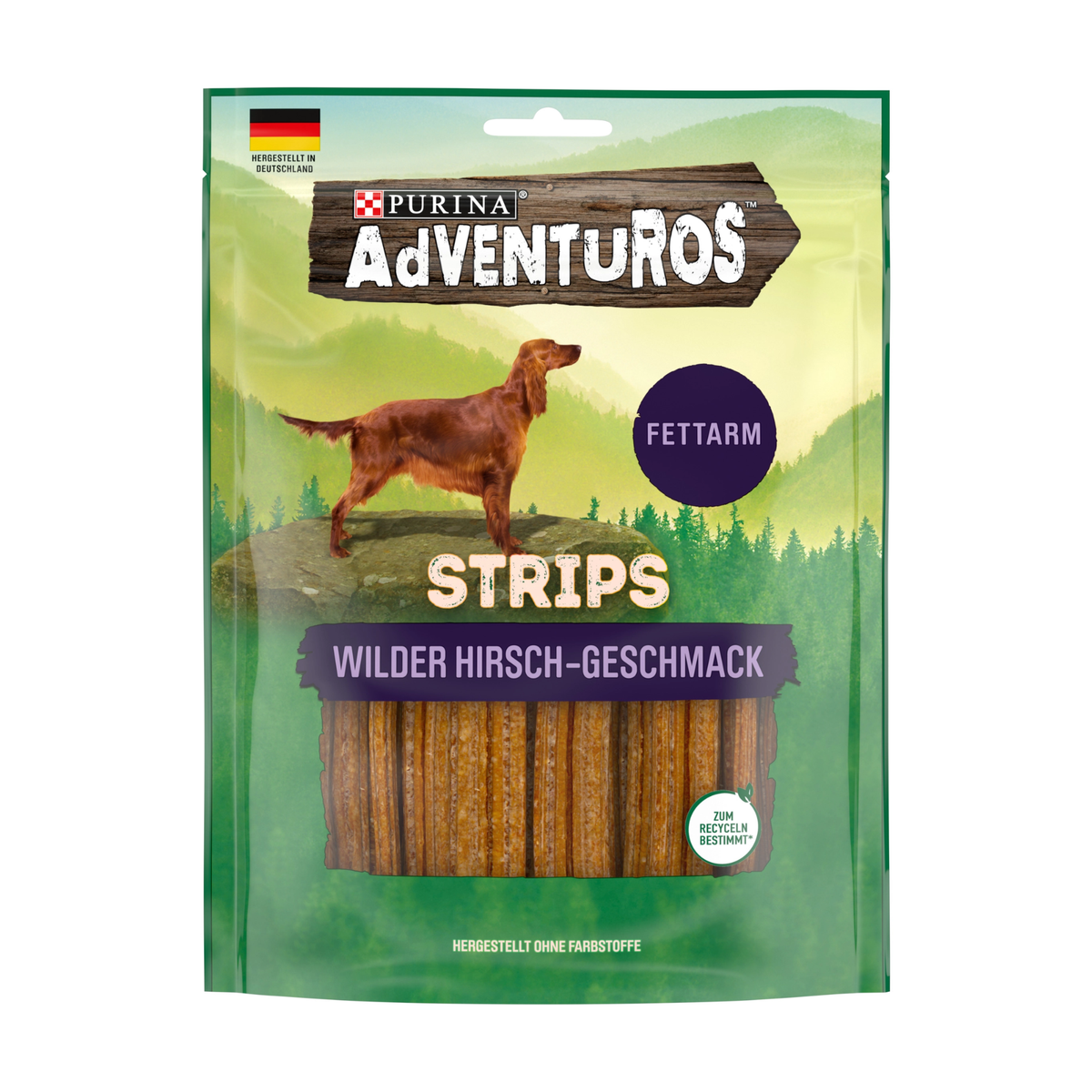 Adventuros Strips mit wildem Hirschgeschmack 90g