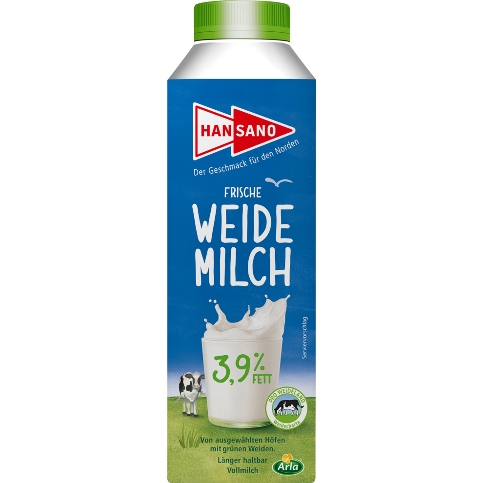 Hansano Пастбищное молоко 3,9% 0,5l