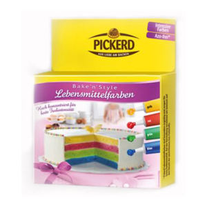 Pickerd Lebensmittelfarben rot, blau, gelb, grün 4x8g