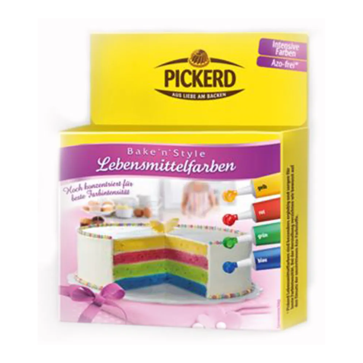 Pickerd Lebensmittelfarben rot, blau, gelb, grün 4x8g