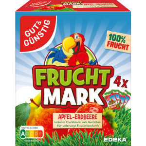 GUT&GÜNSTIG Fruchtmark Apfel-Erdbeere 4x100g