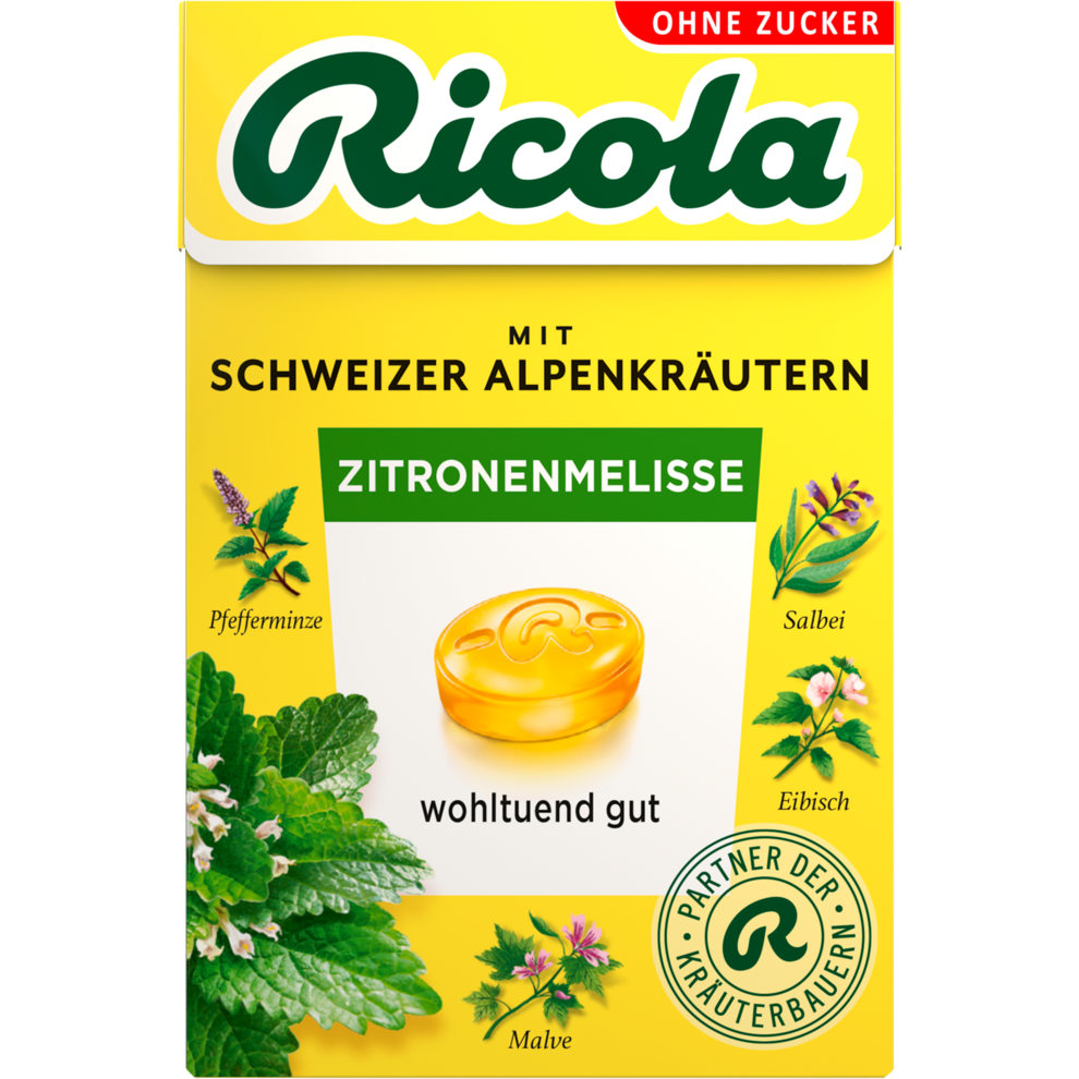 Ricola Zitronenmelisse Hustenbonbons ohne Zucker 50g