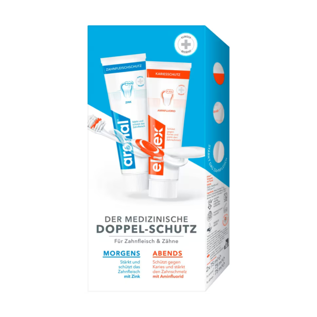 aronal/elmex Doppel-Schutz Zahncreme 2x75ml