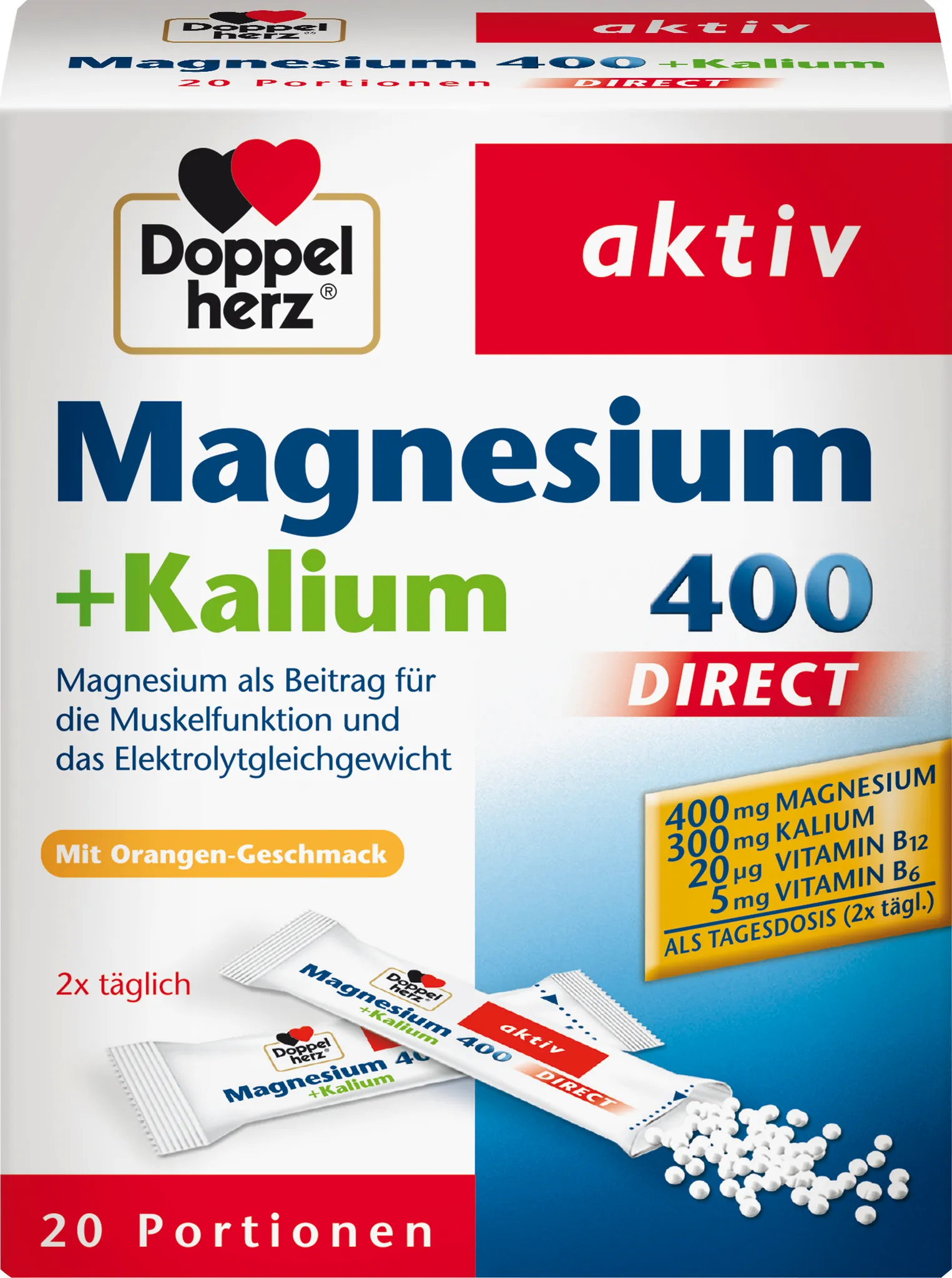 Doppelherz Magnesium+Kalium Direkt 20Portionen 38g
