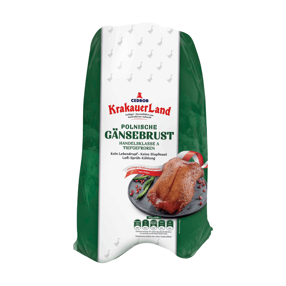 Krakauer Land Polnische Hafermast-Gänsebrust Handelsklasse A 1200g