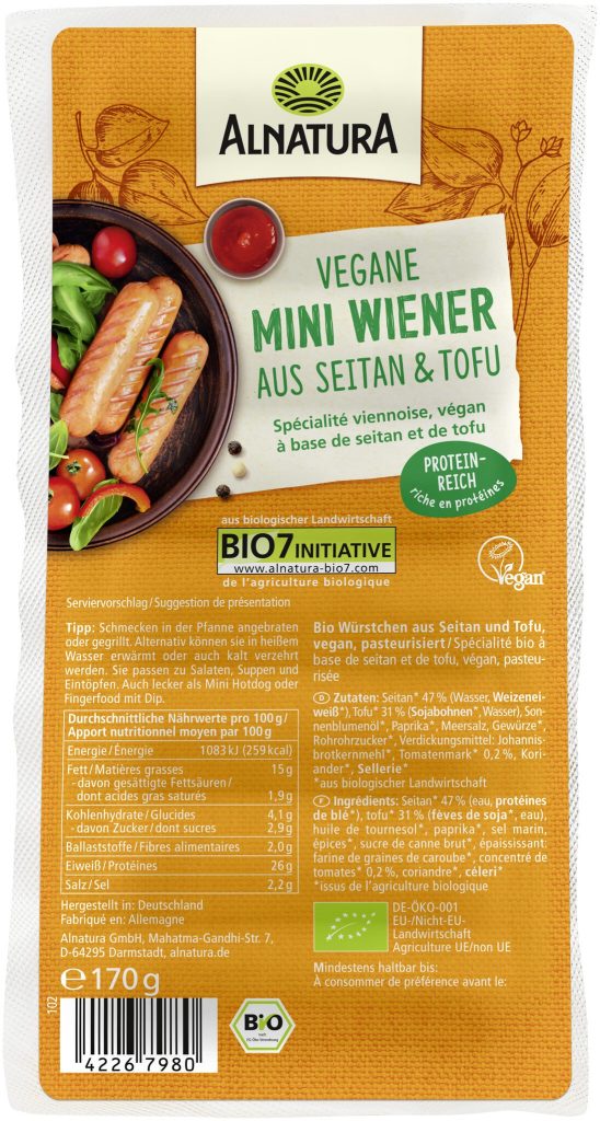 Bio Alnatura Mini Wiener vegan 170g