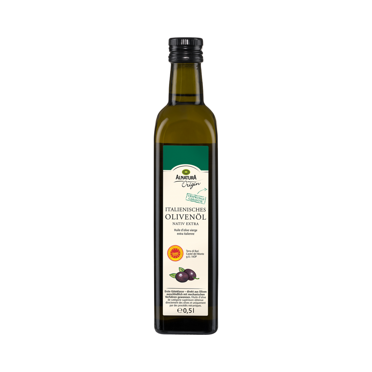 Bio Alnatura Italienisches Olivenöl (Olio Extra Vergine di Oliva Dauno) 0,5l