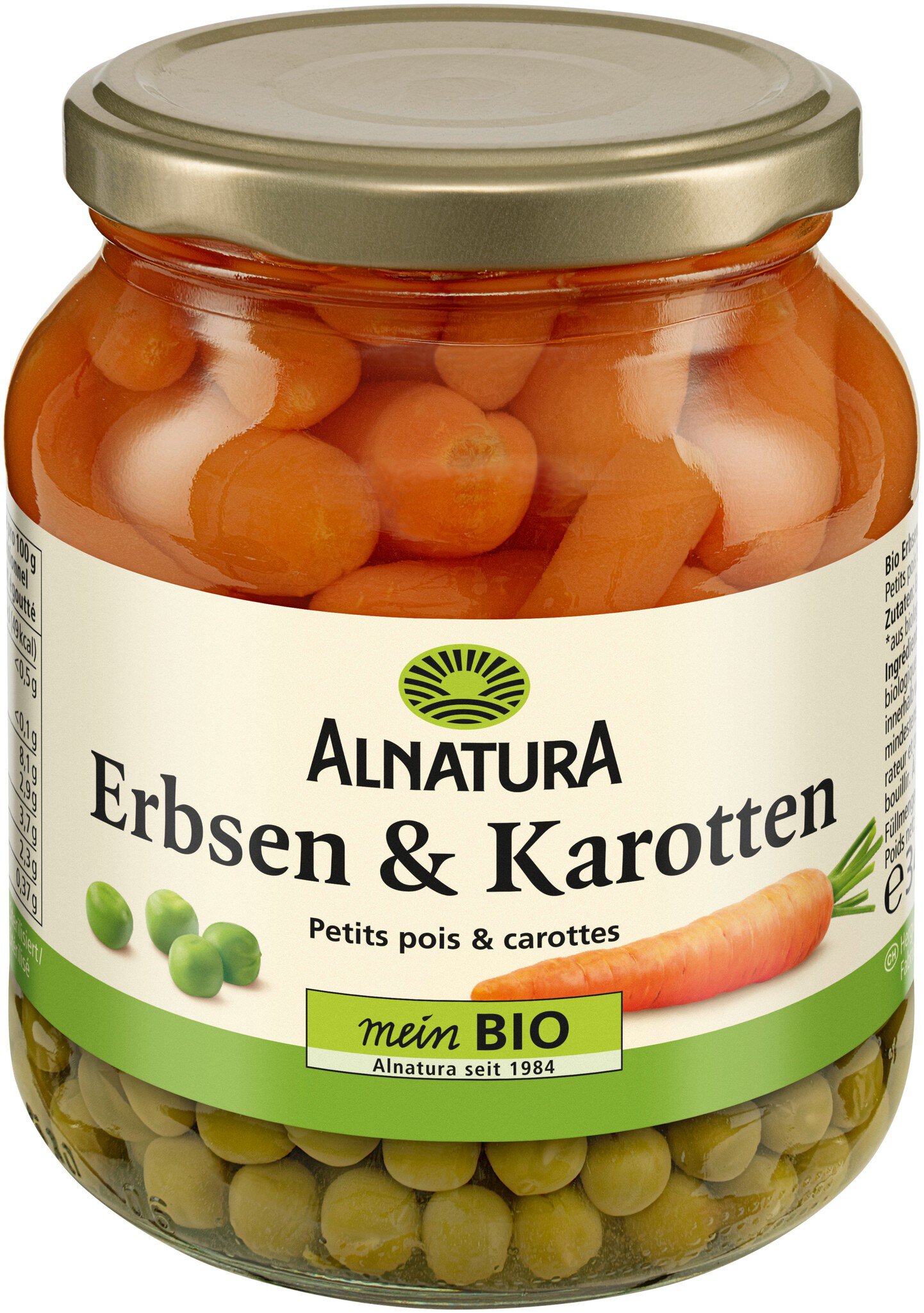 Bio Alnatura Erbsen und Möhren 340g