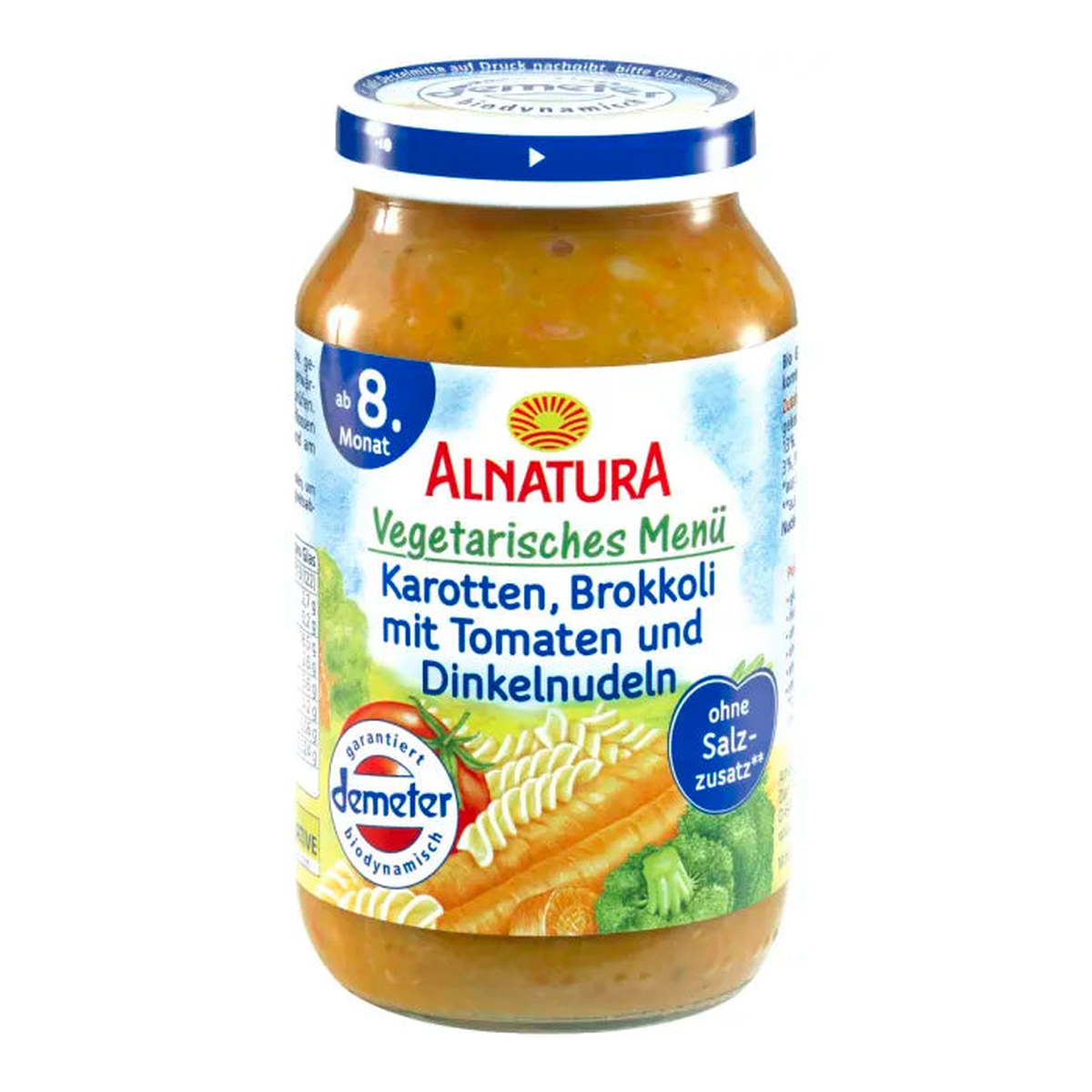 Demeter Alnatura Karotten Brokkoli Tomaten Dinkelnudeln ab dem 8.Monat 220g