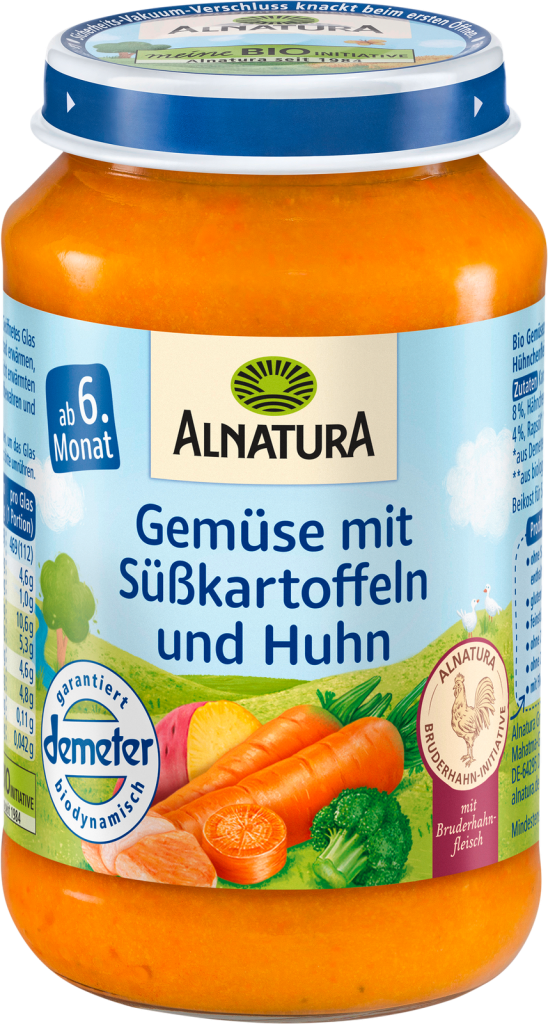 Demeter Alnatura Gemüse mit Süßkartoffeln und Huhn ab dem 6.Monat 190g