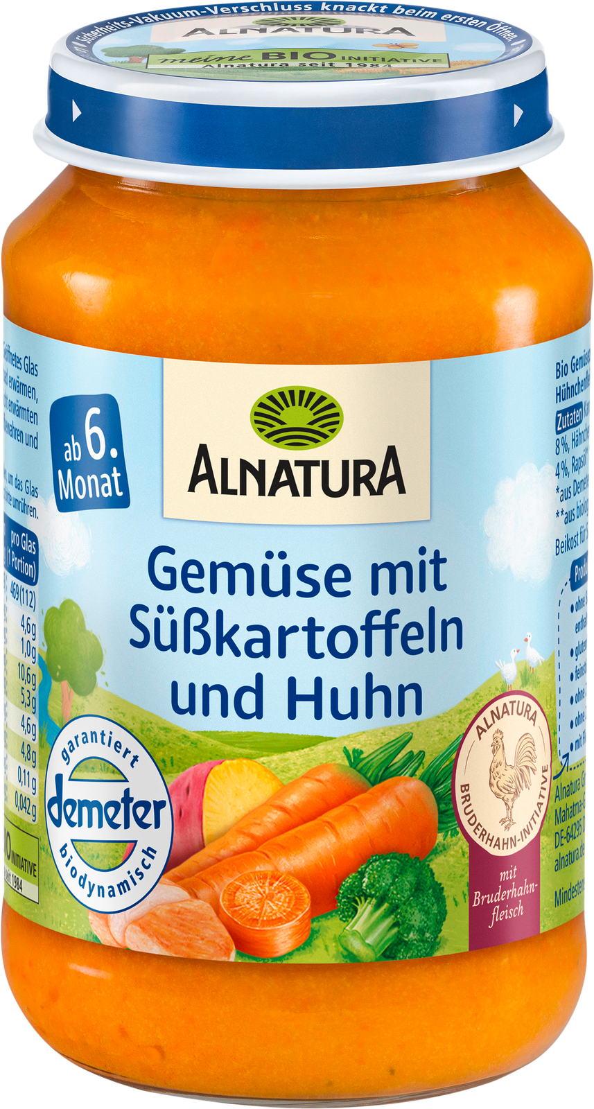 Demeter Alnatura Gemüse mit Süßkartoffeln und Huhn ab dem 6.Monat 190g