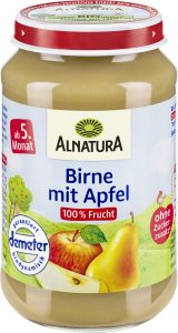 Demeter Alnatura груша, яблоко, 4.Monat 190g