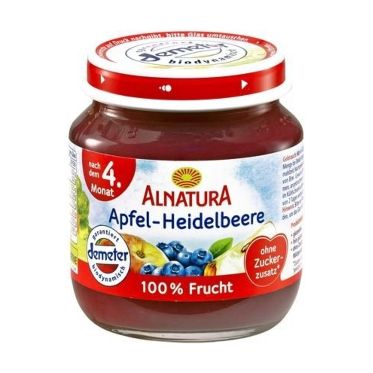 Demeter Alnatura Apfel Heidelbeere nach dem 4.Monat 125g