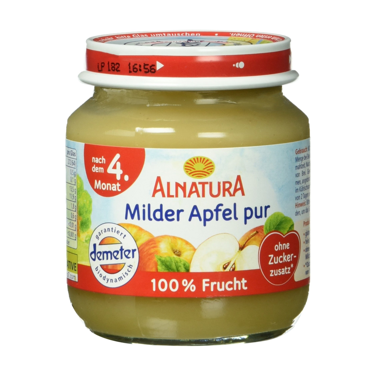 Demeter Alnatura Milder Apfel pur nach dem 4.Monat 125g