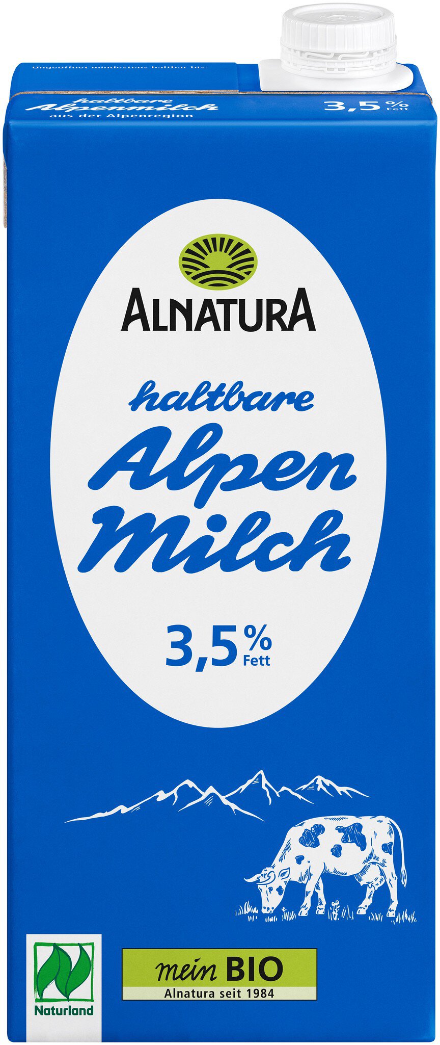 Bio Alnatura Naturland Haltbare Alpenmilch 3,5% 1l