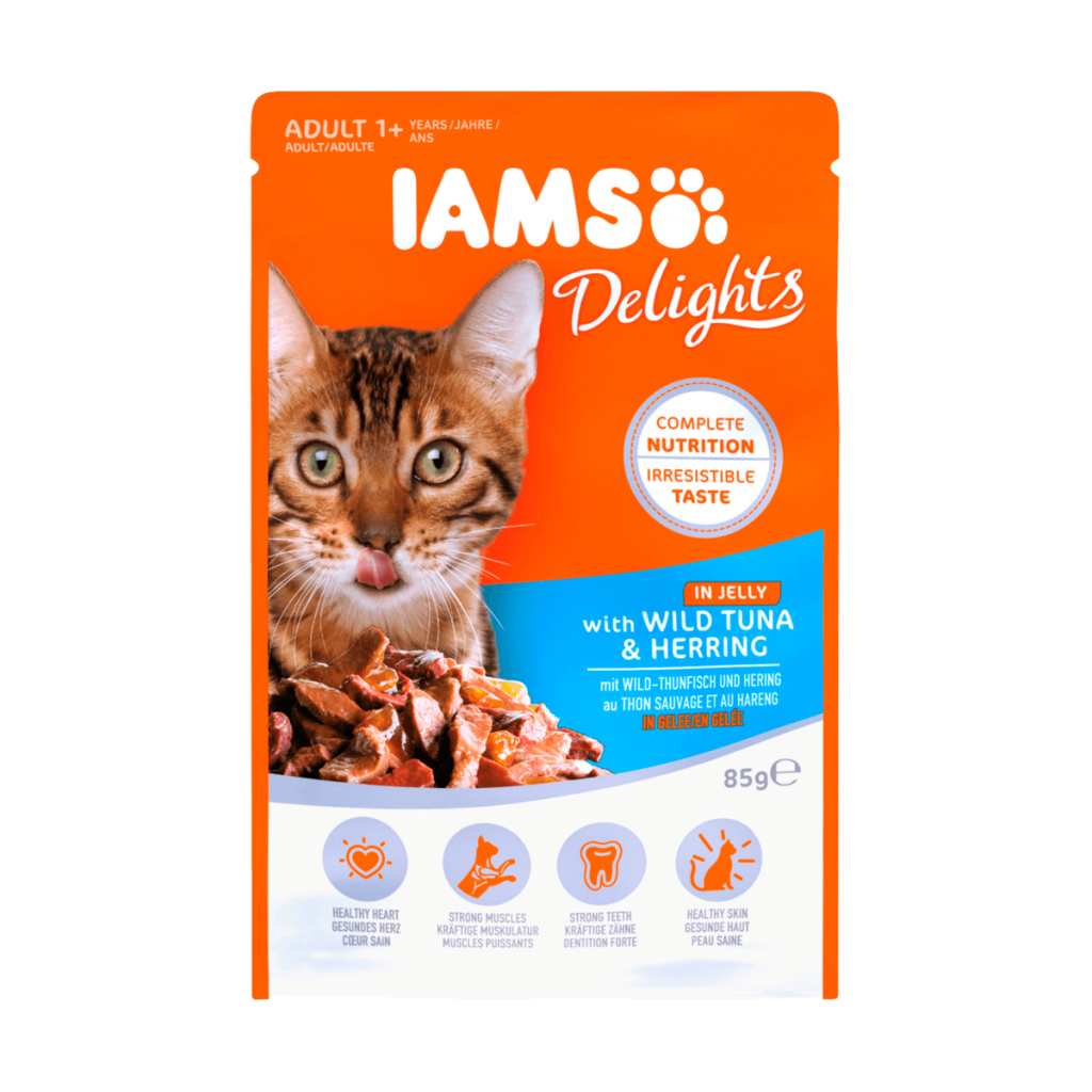 Iams Advanced Nutrition Nassfutter Katze Wild-Thunfisch und Hering im Gelee ab 1 Jahr 85g