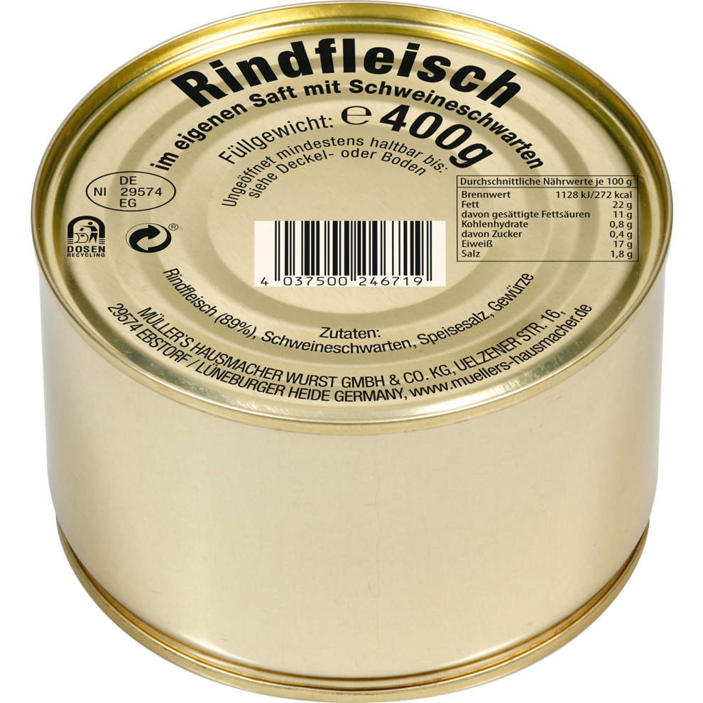 Müllers Rindfleisch im eigenen Saft 400g