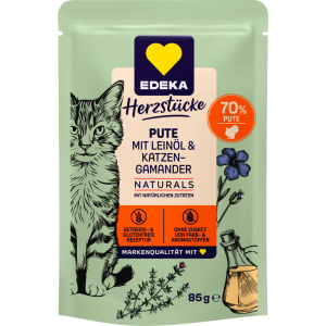 EDEKA Naturals Cat Pute und Katzengamander mit Leinöl 85g