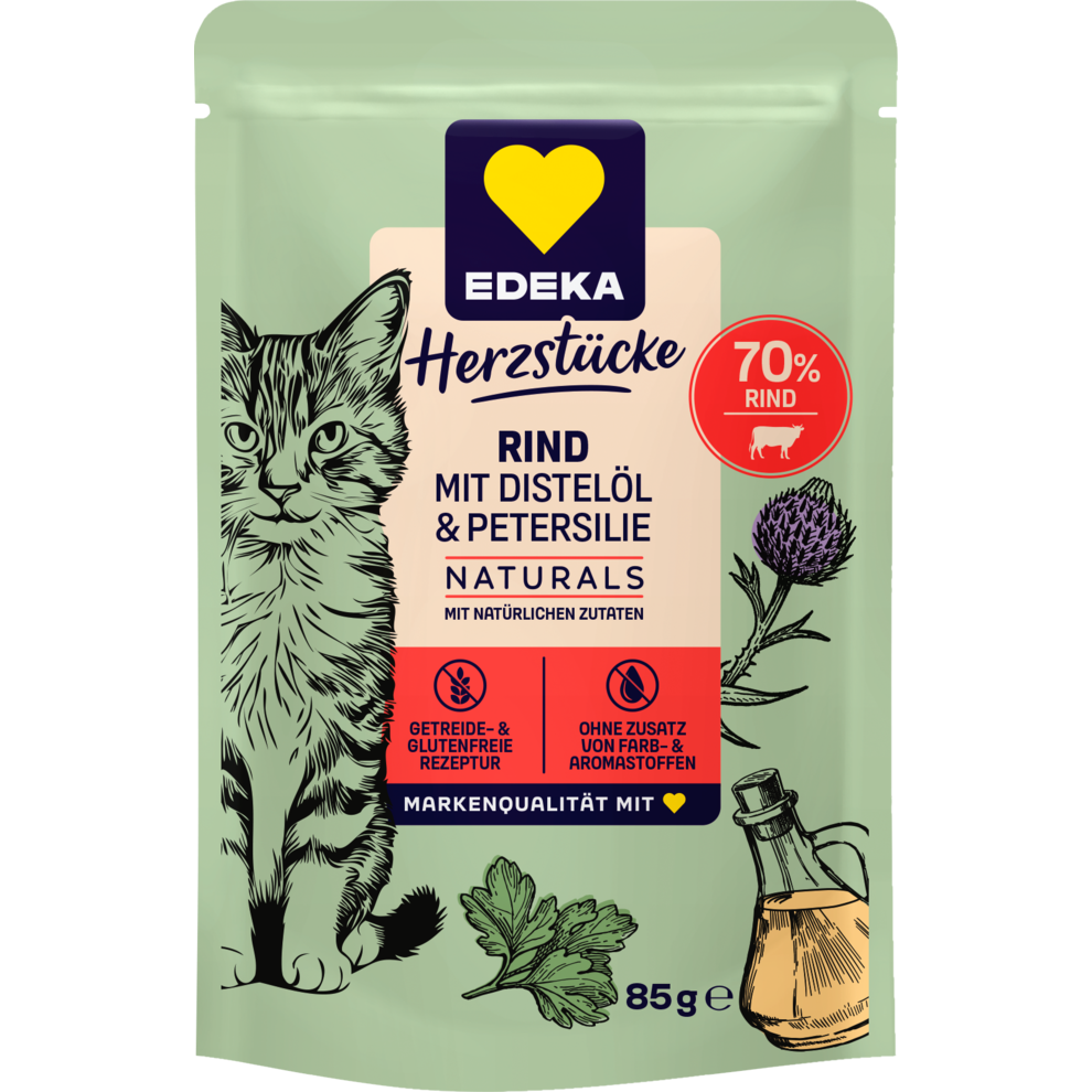 EDEKA Naturals Cat Rind und Petersilie mit Distelöl 85g