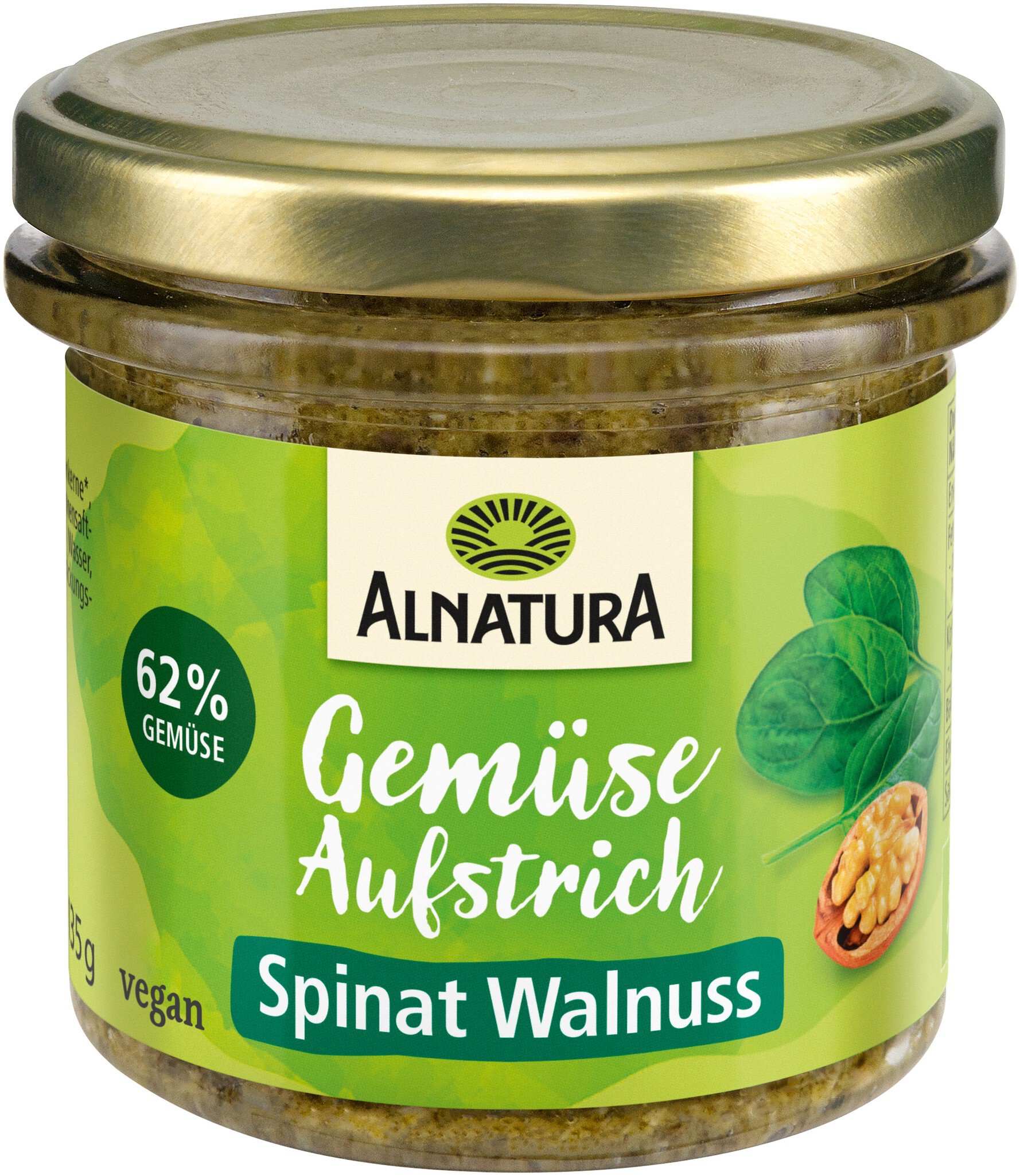 Bio Alnatura Brotaufstrich Gartengemüse Spinat Walnuss 135g