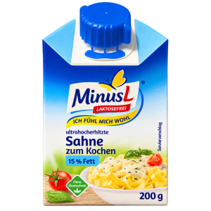 MinusL Sahne zum Kochen 15% 200g