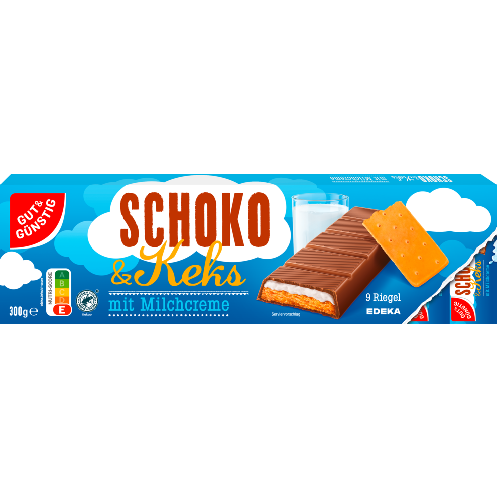 GUT&GÜNSTIG Schoko+Keks Riegel 300g