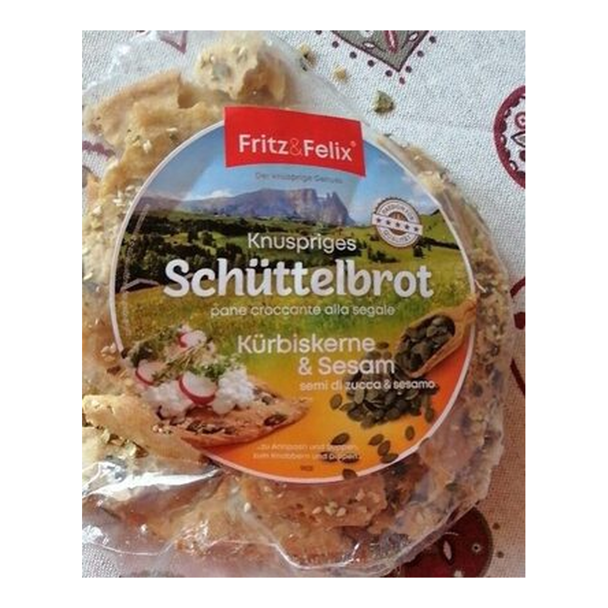 Fritz+Felix Schüttelbrot Kürbis Sesam 150g
