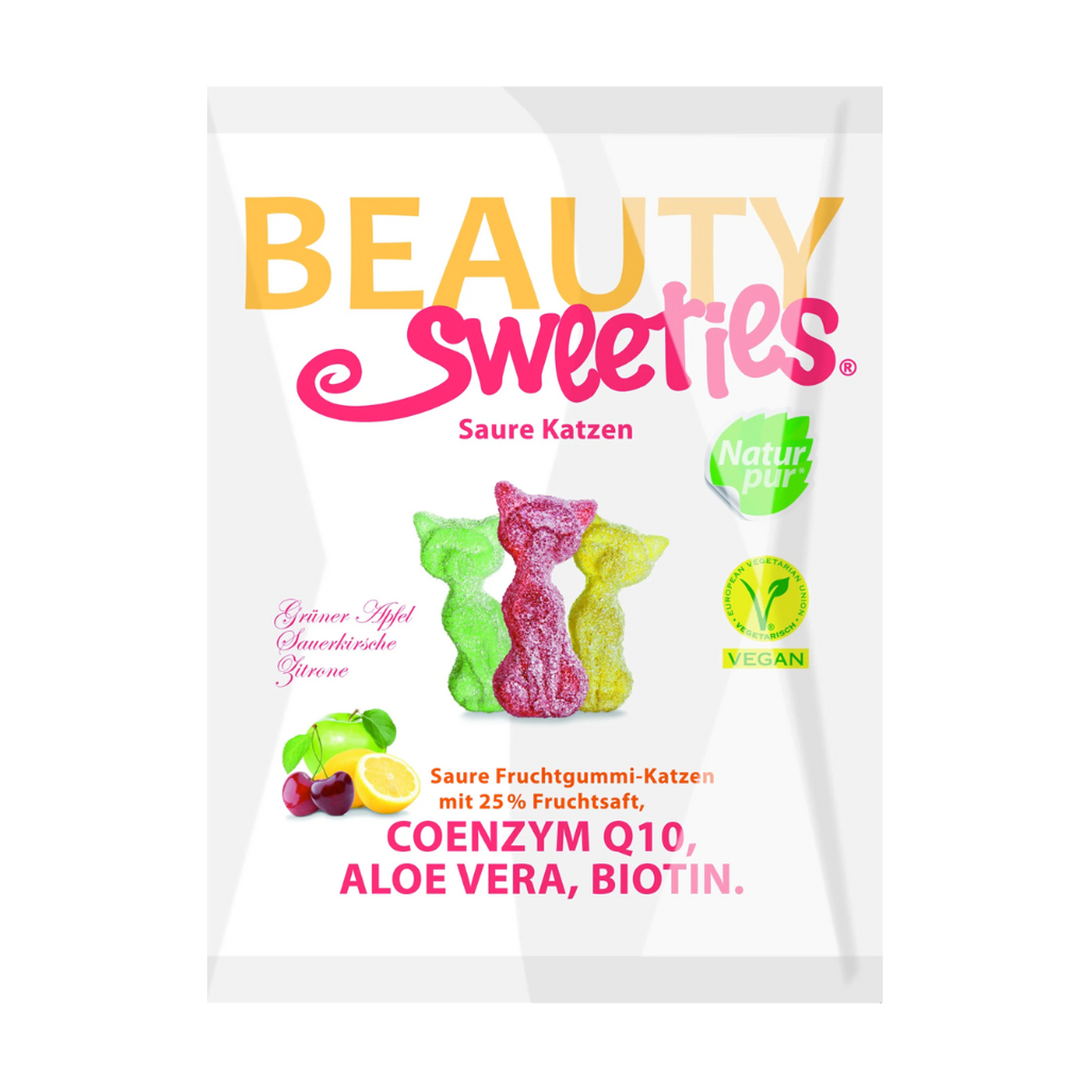 Beauty Sweeties Fruchtgummi-Katzen mit Coenzym Q10 Aloe Vera &Biotin 125g