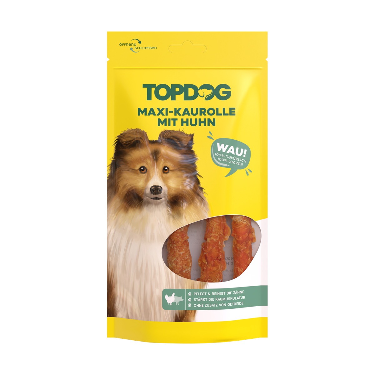 Top Dog Hühnerbrust Maxi Kaurollen 150g