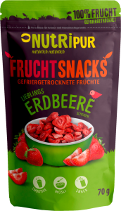 FruchtSnacks Erdbeeren Scheiben gefriergetrocknet für Smoothies, Müsli oder Joghurt 70g