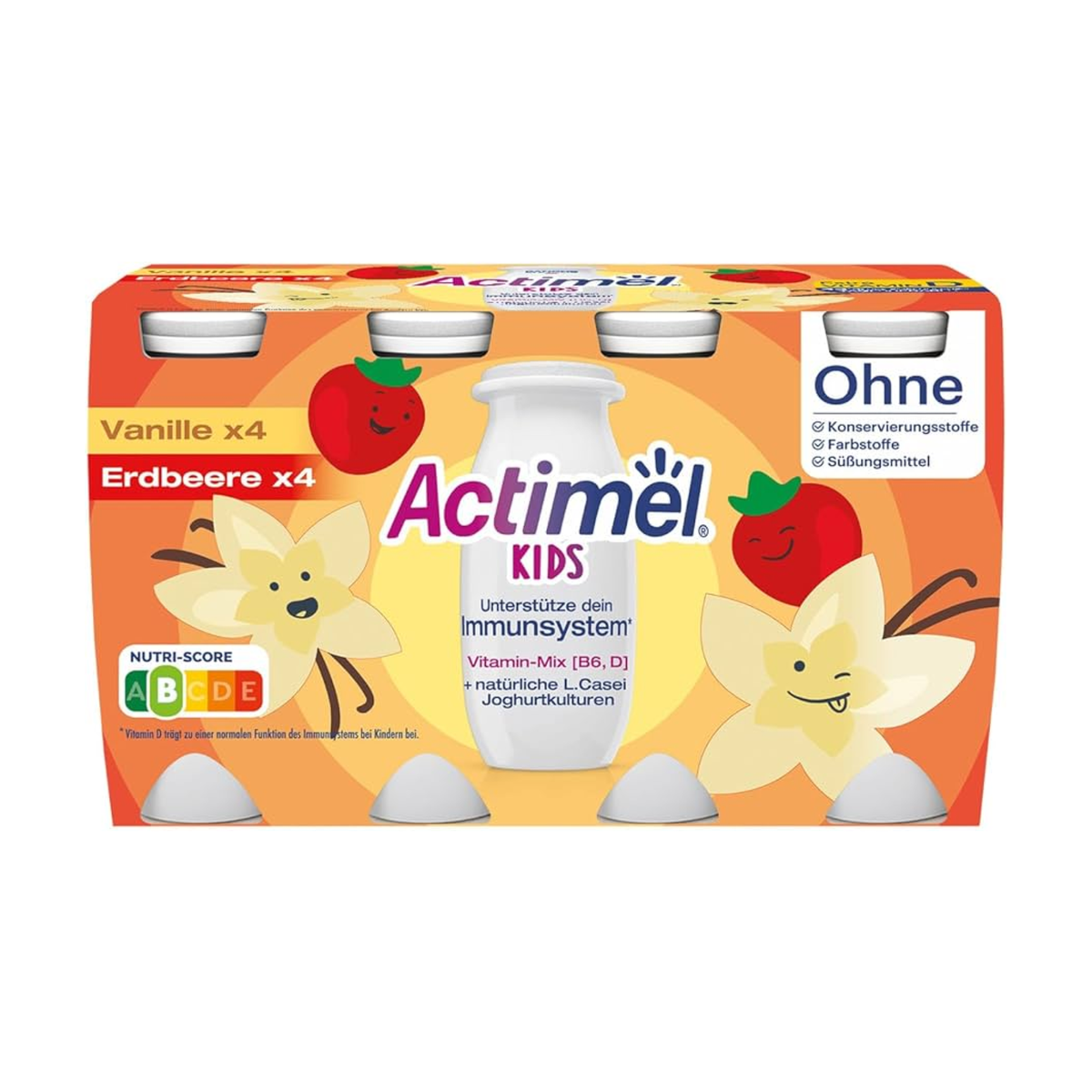Actimel Напиток детский ваниль клубника 8x100g