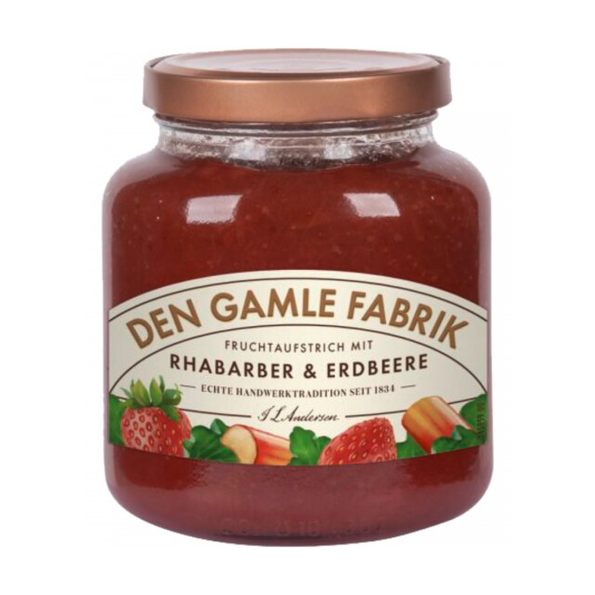 Den Gamle Fabrik Fruchtaufstrich Rhabarber&Erdbeere 380g