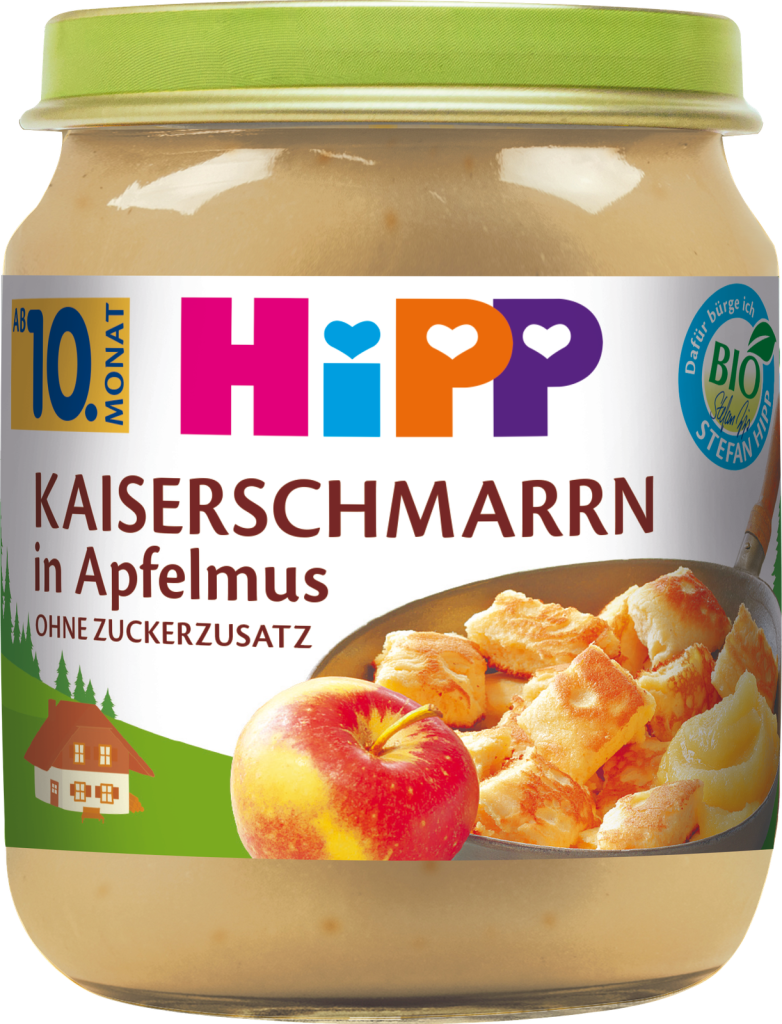 Bio Hipp Kleine Mehlspeise Kaiserschmarrn in Apfelmus ab dem 10.Monat 200g