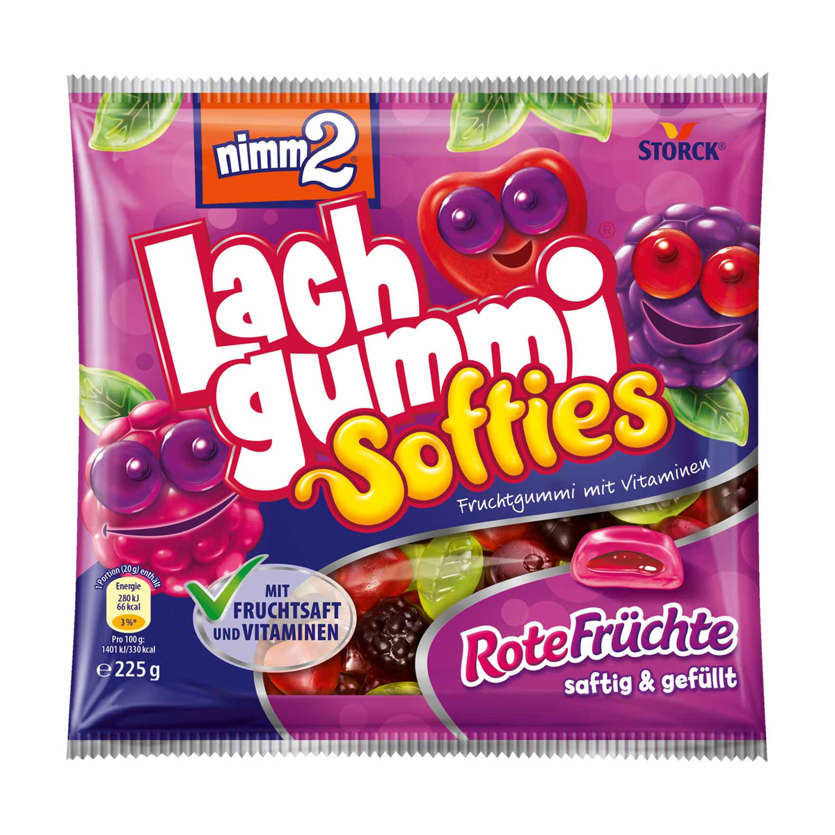 Nimm2 Lachgummi Softies Rote Früchte 225g
