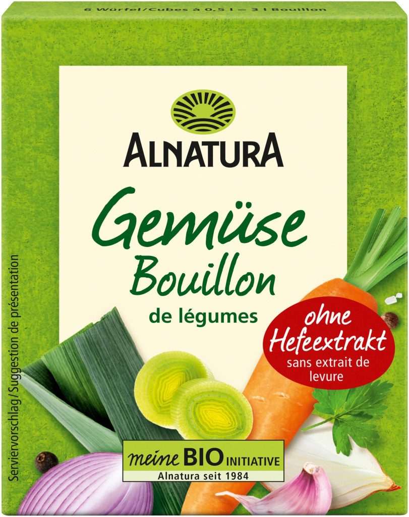 Bio Alnatura Gemüsebouillonwürfel ohne Hefe für 3l 66g