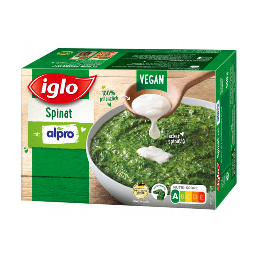 Iglo Spinat mit Alpro Soya 550g