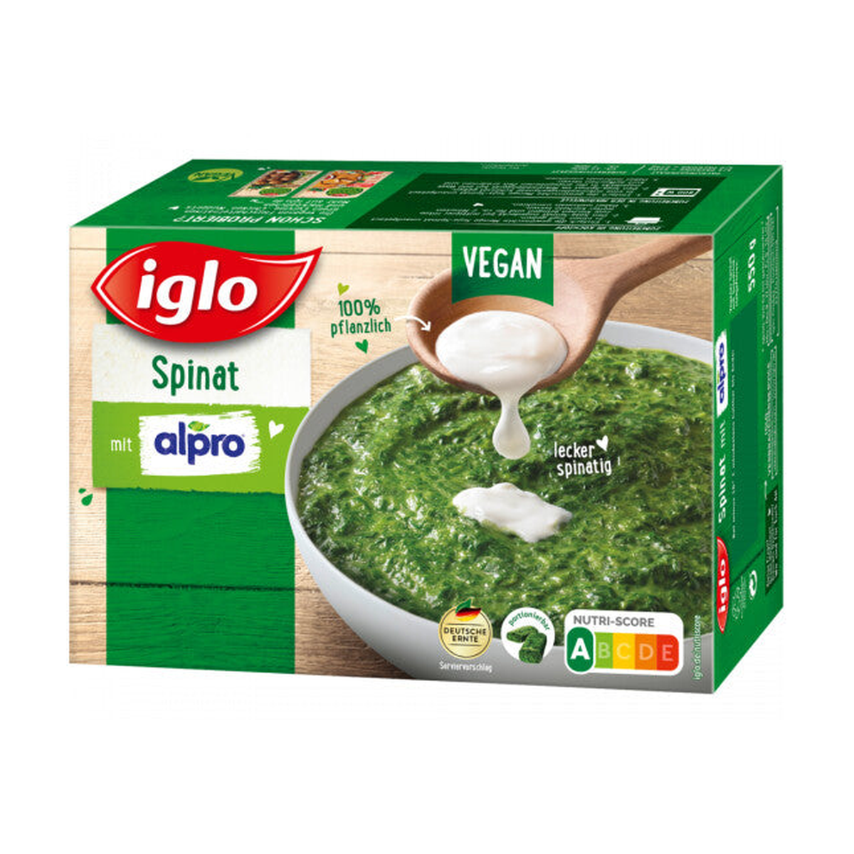 Iglo Spinat mit Alpro Soya 550g