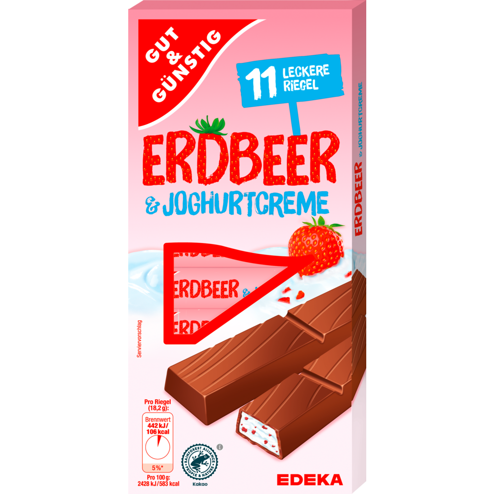 GUT&GÜNTIG Joghurt Erdbeer Riegel 200g